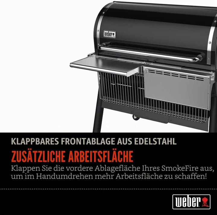Weber SmokeFire EX6 - EPX6 Fronttisch - abklappbar, zusätzliche Ablagefläche für Grillgut, einfache