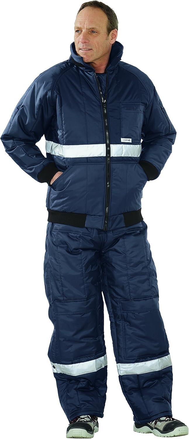 Planam Grösse XXXL Herren Kühl-/Gefrierhaus Kühlhaus Latzhose marine Innenfutter rot Modell 5123 Mar