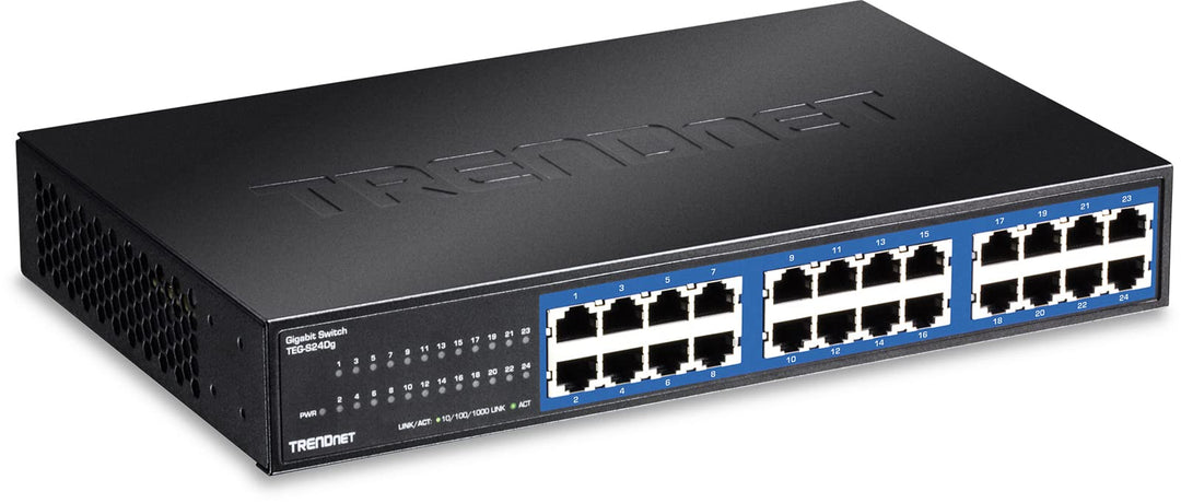 TRENDnet TEG-S24DG 24-Port Unverwalteter Gigabit GREENnet Desktop Metall Switch, Ethernet Splitter,