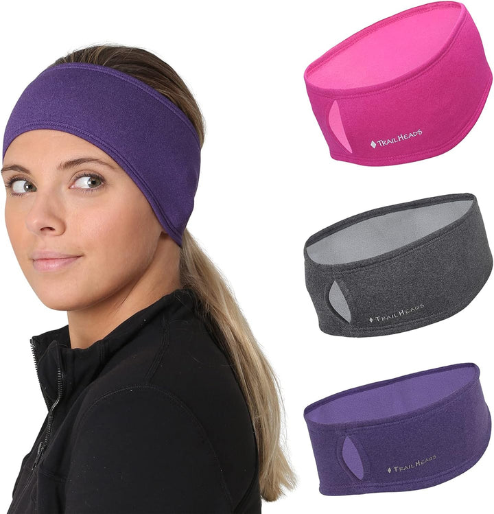 TrailHeads Haarband Damen mit Pferdeschwanz-Öffnung - Feuchtigkeitstransportierendes Stirnband Damen