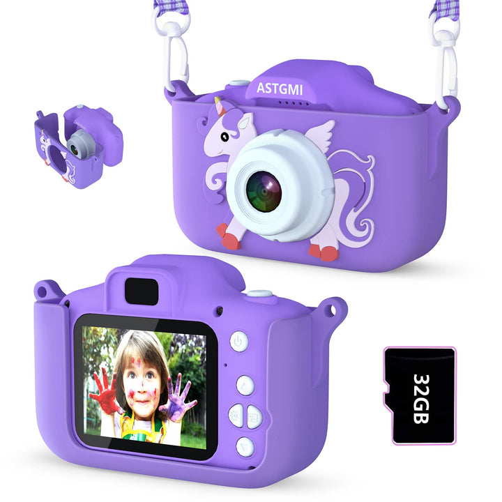 ASTGMI Digitalkamera für Kinder, 2,0 Zoll, Mini-Kamera, wiederaufladbar, für Kinder, Spielzeug, Mädc