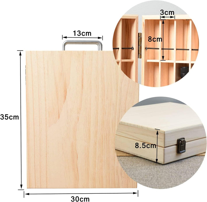 CHSEEO Ätherisches Öl Display Box Halter Organisator Aufbewahrungsbox 72 Löcher Holzbox Kann Nagella