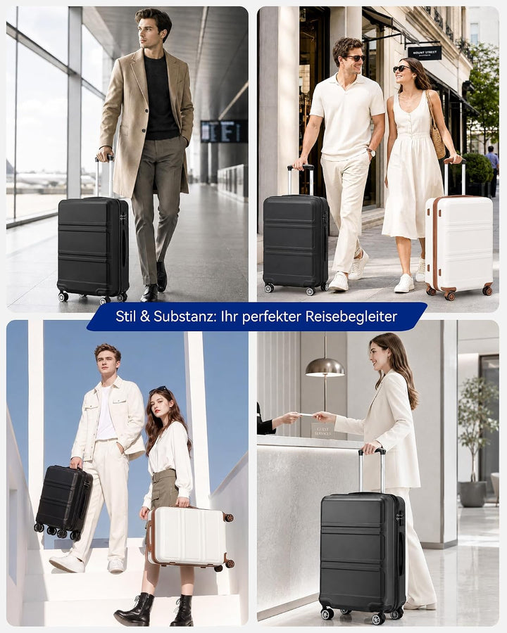 KONO Koffer Trolley Reisekoffer XL (74cm) Schwarz, XL (74cm) Schwarz