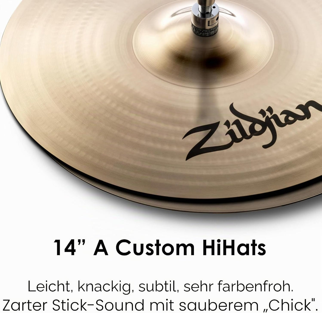 Zildjian A Custom Series - 14" Hi-Hat Cymbals - Pair - Brilliant finish 14 Zoll, 14 Zoll