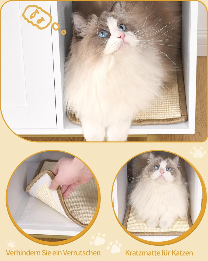 Hzuaneri Katzenschrank, Katzentoilette, Katzenklo Schrank, Katzenhaus mit Tür und separater Trennwan