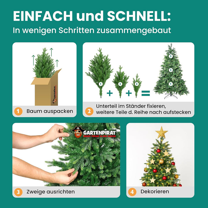 Künstlicher Weihnachten Baum – Weihnachtsbaum Kunststoff – Tannenbaum 180 – Künstlicher Baum – Natur