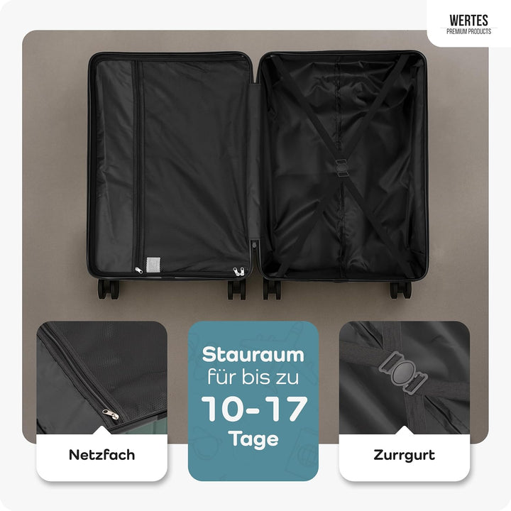 Koffer Gross 77cm - 100L - TSA Schloss Hartschalen Koffer mit Doppelrollen, Reisekoffer & Trolleys,