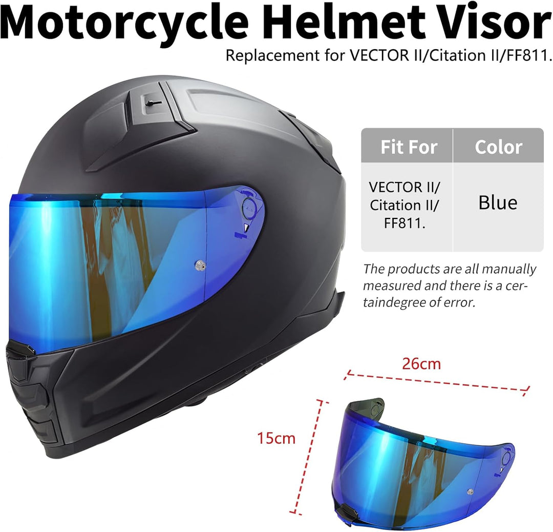 VCOROS Motorradhelm Visier,Motorrad Windschutz Helm Objektiv Visier,Helmvisier für FF811/VECTOR II/C