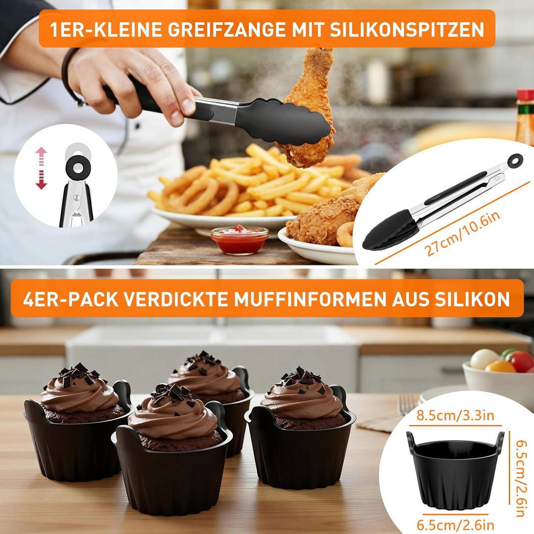 9 Stück Heissluftfritteuse Zubehör für COSORI Dual Blaze 2 Kammern 8,5L,Dual Zone Airfryer Zubehör f