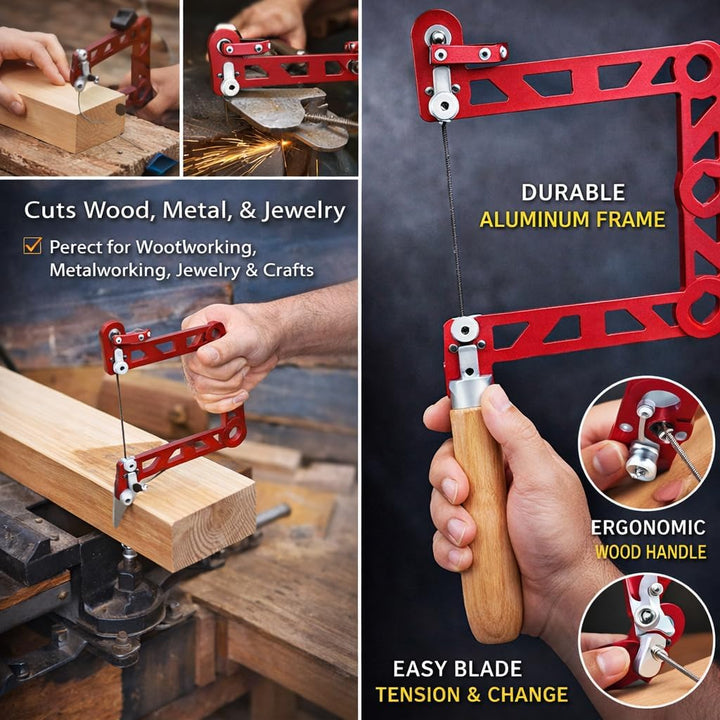 Laubsäge, Laubsäge für Holzarbeiter, U-Form, Holzgriff, Laubsäge für Holzbearbeitung, Schmuckherstel