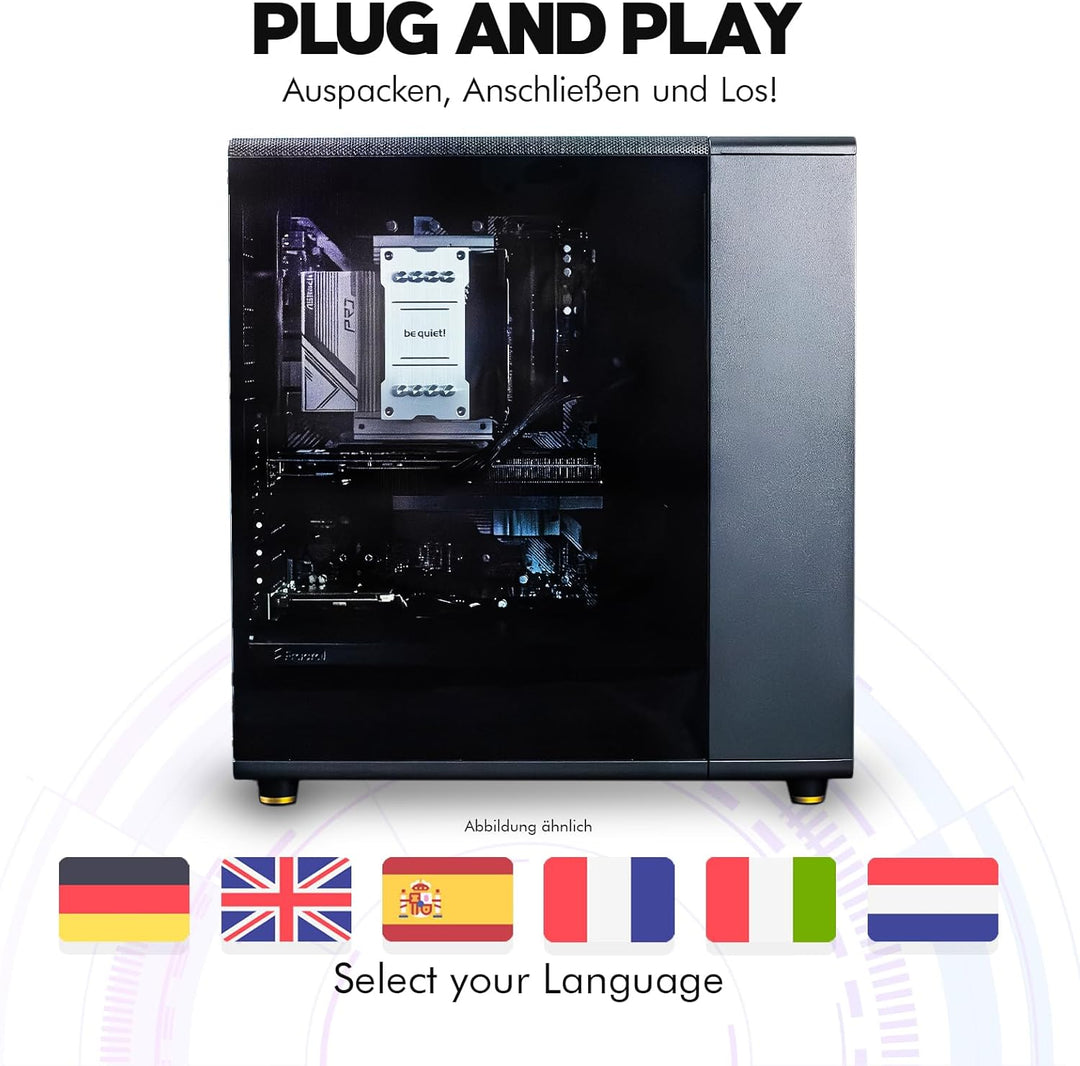 dcl24 Grafik Business PC Intel i9-14900KF, RTX5070Ti, 64GB RAM, 2TB SSD, Office mit 24x6.0 GHz, WLAN
