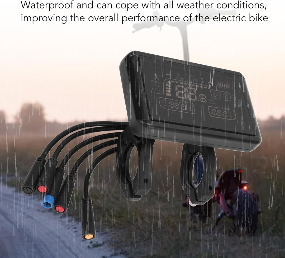 Fahrradcomputer, T4 Elektrofahrrad LCD Display mit 5 Wasserdichten Steckern, Fahrrad Tachometer, Fah