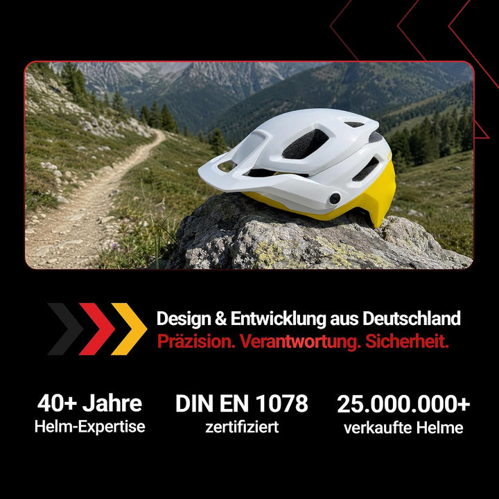 Gravelon Langstrecken Fahrradhelm Damen Herren, Made in Germany, mit LED-Rücklicht, Vintage Look, Ma