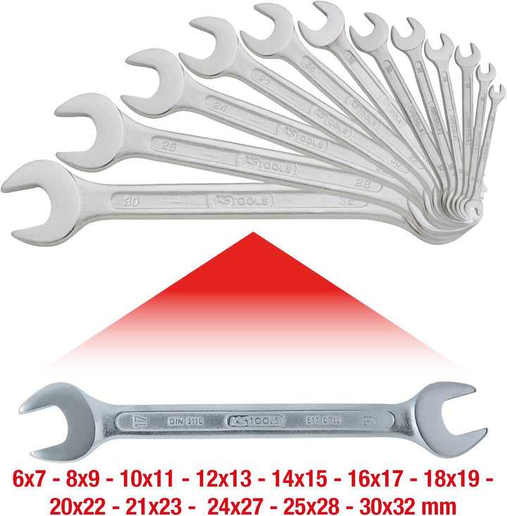 KS Tools 517.0125 CLASSIC Doppel-Maulschlüssel-Satz, 12-tlg., 6x7-30x32mm