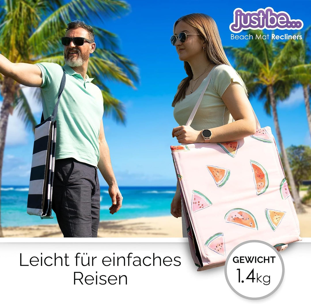 just be... Sonnenmatte für den Strand, klappbar, leicht, tragbar, verstellbare Sonnenliege mit Rücke