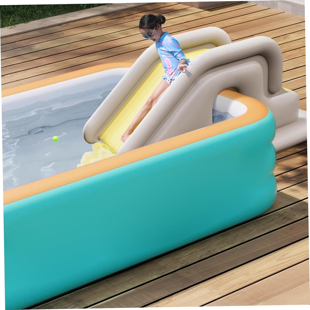 Poolrutsche, 78, 7 x 31, 5 x 33, 5 Zoll PVC PVC aufblasbare Wasserrutsche mit Luftpumpe für Aussen-,