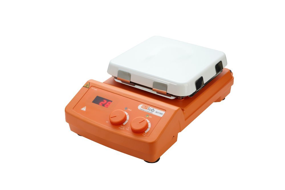 neoLab D-8350 Sunlab Magnetrührer, LCD, mit Glaskeramik Heizplatte, Aluminium