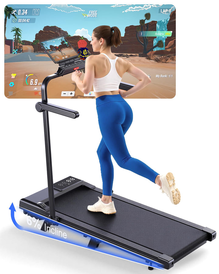 Superun Raceable Walking Pad – Laufband für Zuhause 2.5 PS mit App und Fernbedienung – Laufband Schr