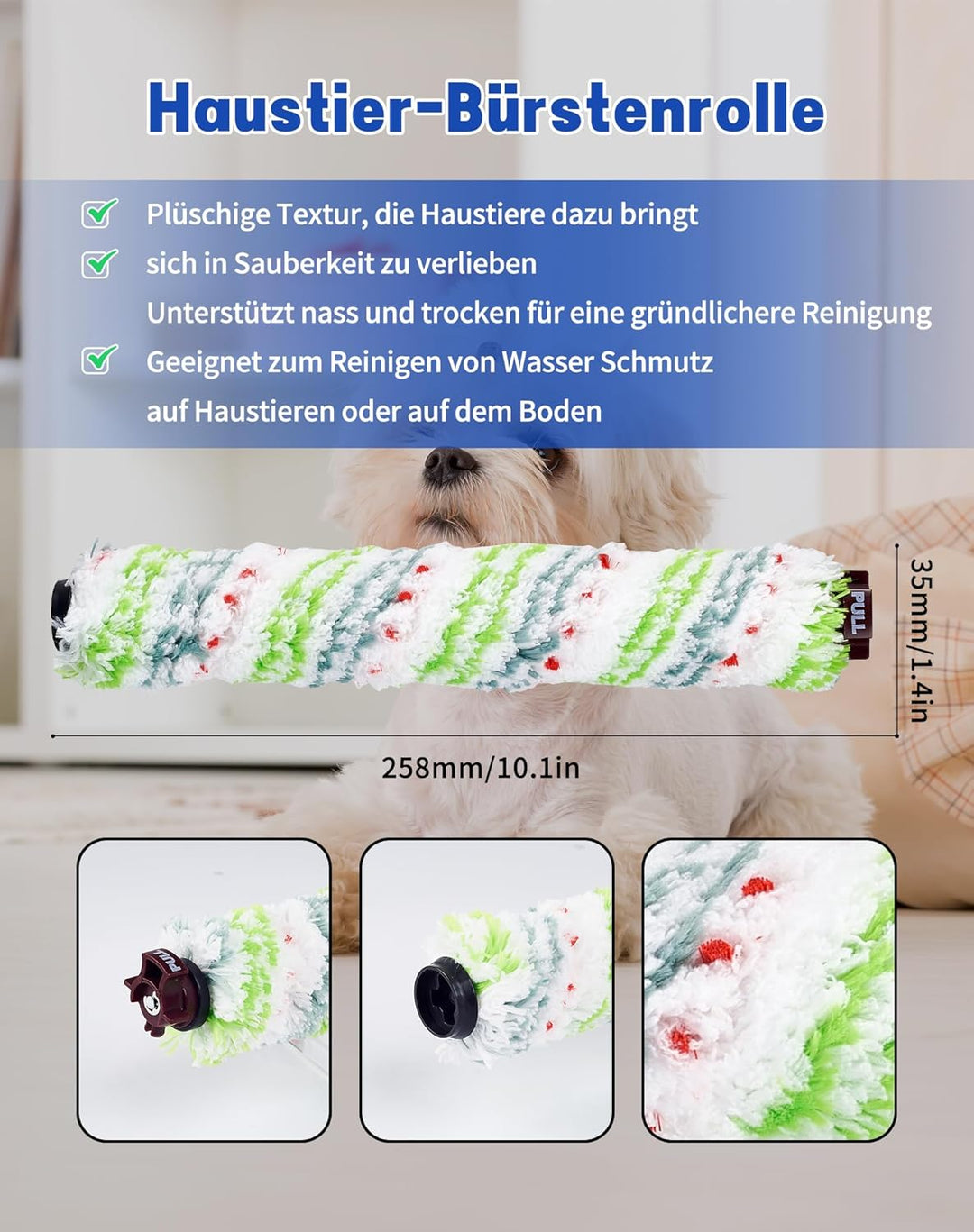 LAOYE Bürstenrolle Filter Zubehör Kompatibel für Bissell Crosswave 3-In-1,1 Mehrzweckbürste + 1 Tepp