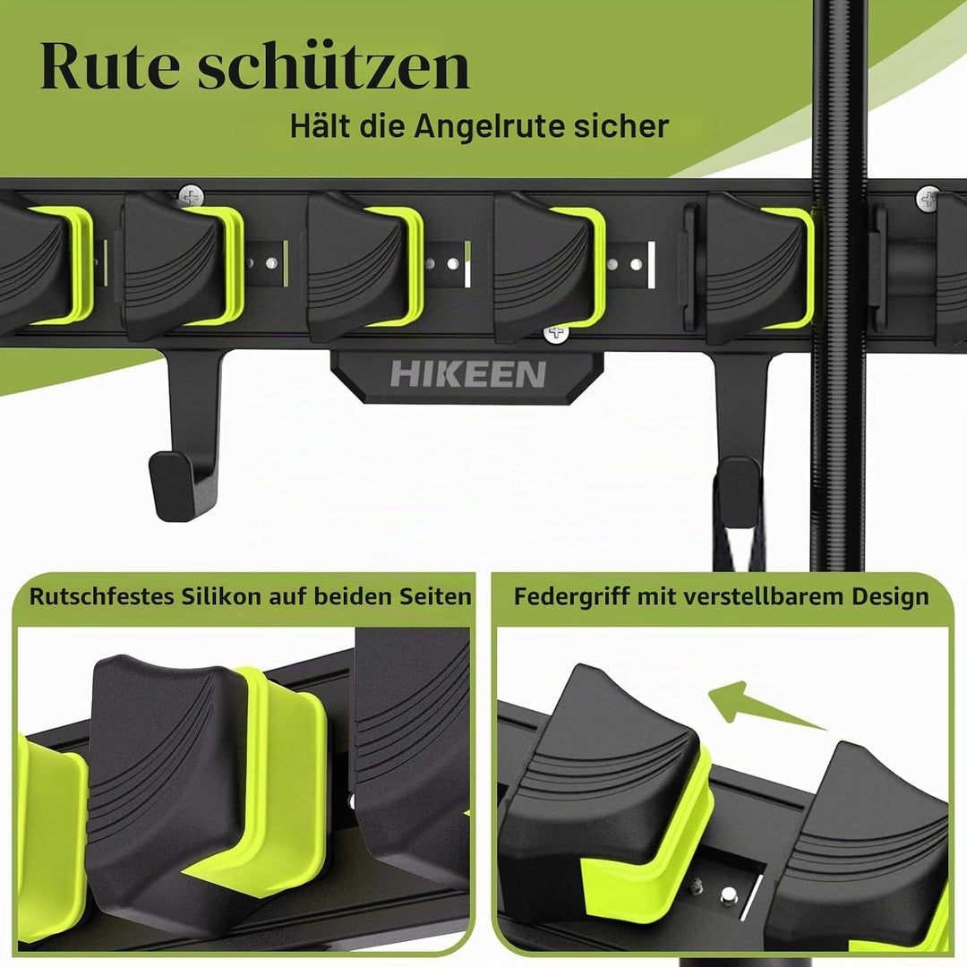 Angelrutenhalter für Garage mit Federgriff Design, Fishing Rod Rack Wand Angel Rutenhalter Vertikale