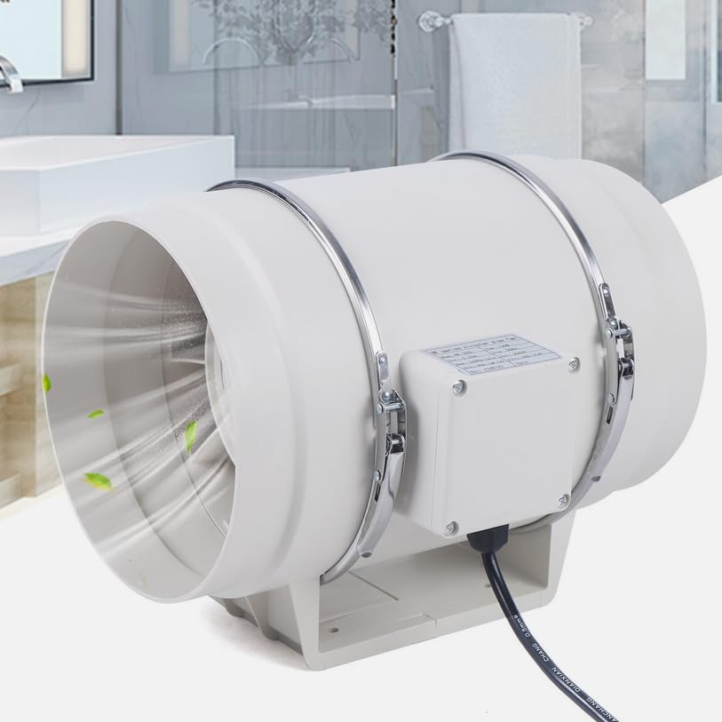 Inline Rohrventilator 100mm/150mm/200mm - 220m³/h Reinkupfermotor Abluftventilator Kanalventilator L