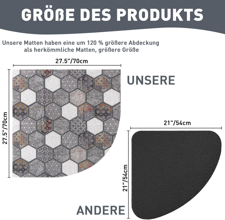 Duschmatte rutschfest Antirutschmatte Dusche: 70 x 70 cm Gross Eckduschmatte Dreieckig Duscheinlage