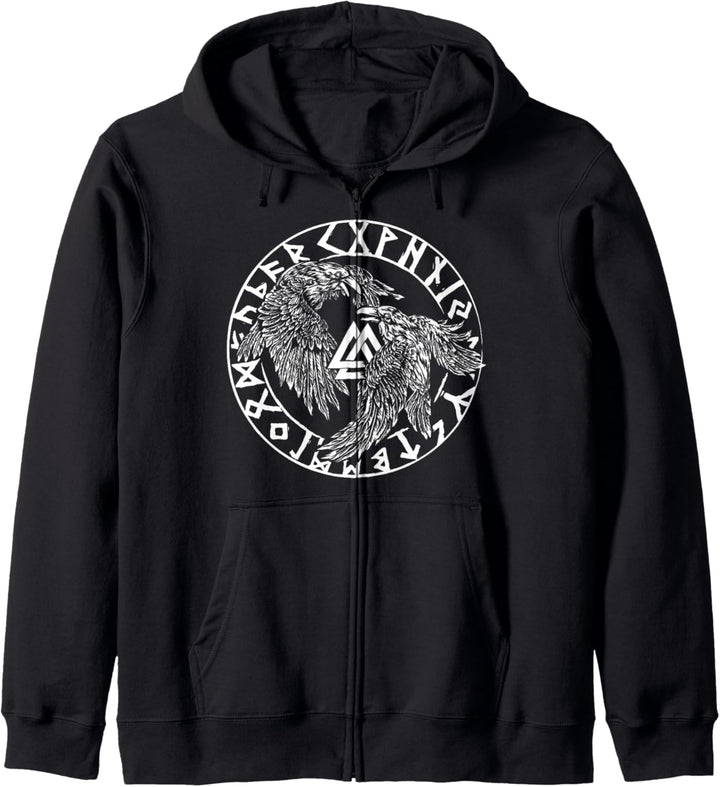 Hugin und Munin - Nordische Mythologie - Odins Raben Kapuzenjacke