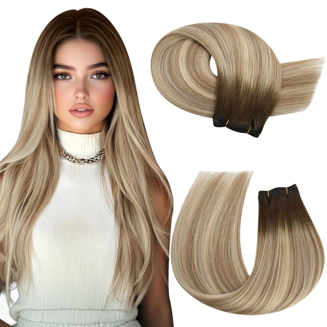 Moresoo Haartressen Echthaar Extensions Ombre Remy Hair Weave Sew in Extensions Mensch Haar Brasilia