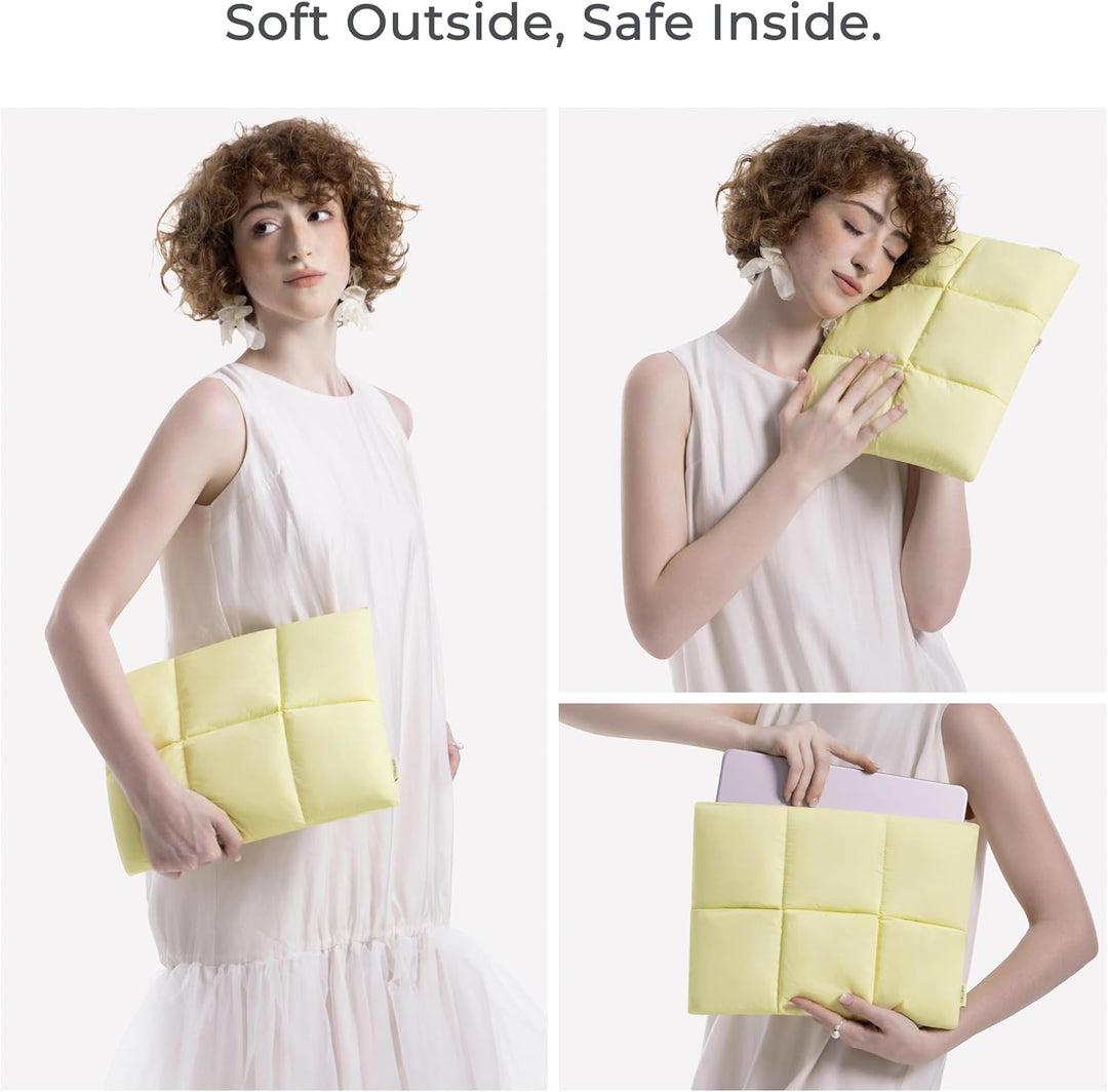 Comfyable Puffy Laptop-Hülle, 33 cm (14 Zoll), gesteppte Puffer-Laptop-Tragetasche, Kissenhülle, kom