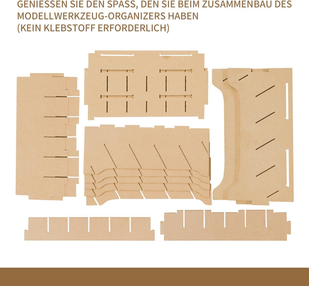 Bucasso Hölzern Modell Farbregal Organizer, Holzfarben Bastel-Farbregal MDF-Material für 30 Flaschen