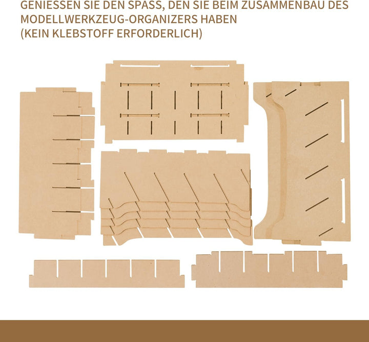 Bucasso Hölzern Modell Farbregal Organizer, Holzfarben Bastel-Farbregal MDF-Material für 30 Flaschen