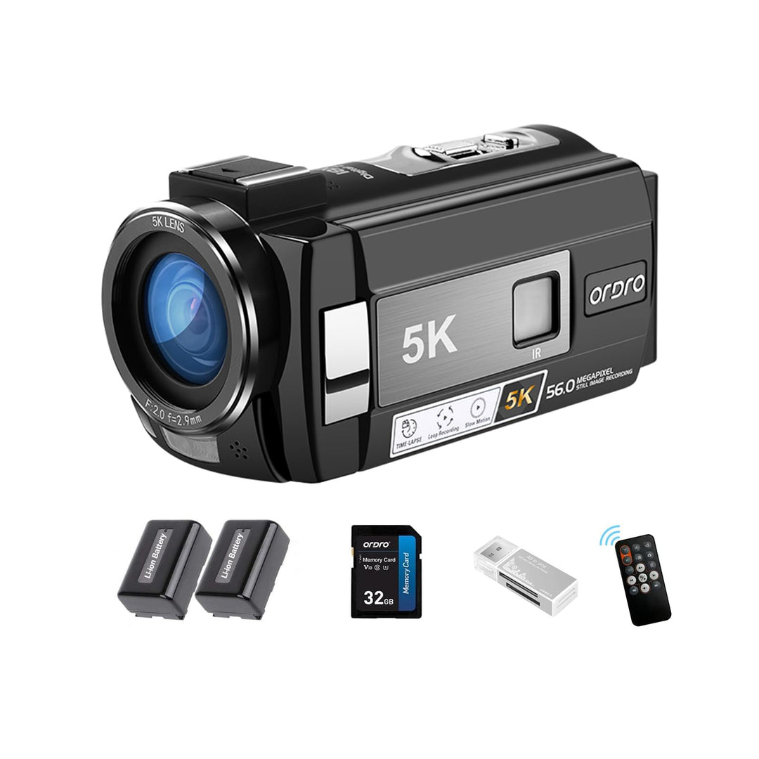 ORDRO AE20 5K Digitale Videokamera Vlogging-Kamera, 16X Digitalzoom Videokamera für Reisen YouTube,