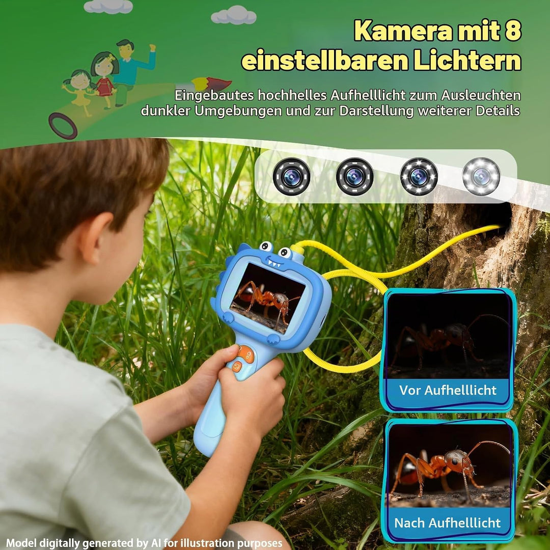 Daxiongmao Kinder-Endoskop mit Licht – pädagogisches Wissenschafts-Erkundungsspielzeug-Set, Naturakt