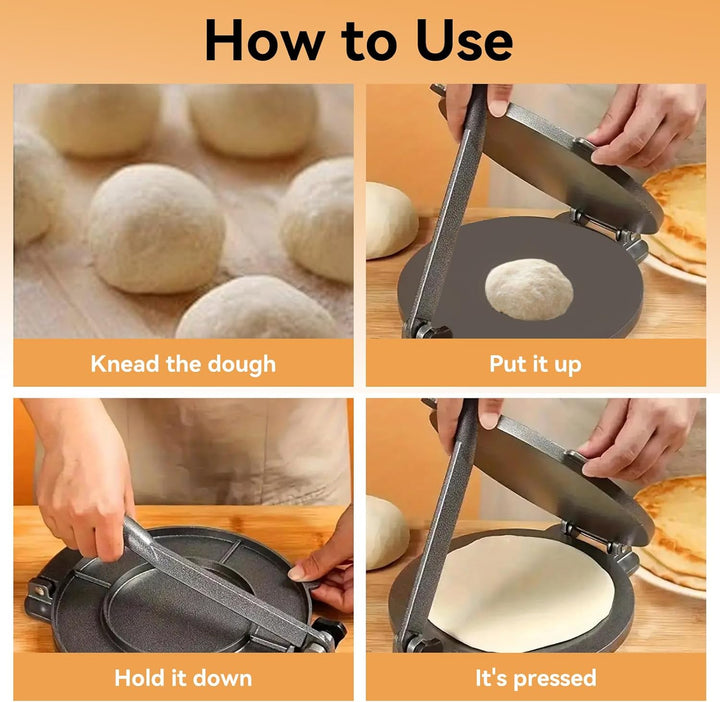 Tortilla-Presse, Tortilla-Maker, Manuelle Roti-Maker-Teigpresse, Quesadilla-Maker, Aluminiumlegierun