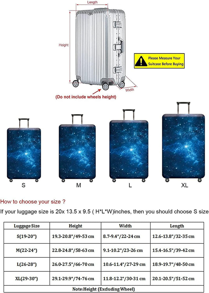Gepäckabdeckung, waschechter Schutzkoffer-Cover - Reise-elastischer Spandex-Koffer-Protector mit 19