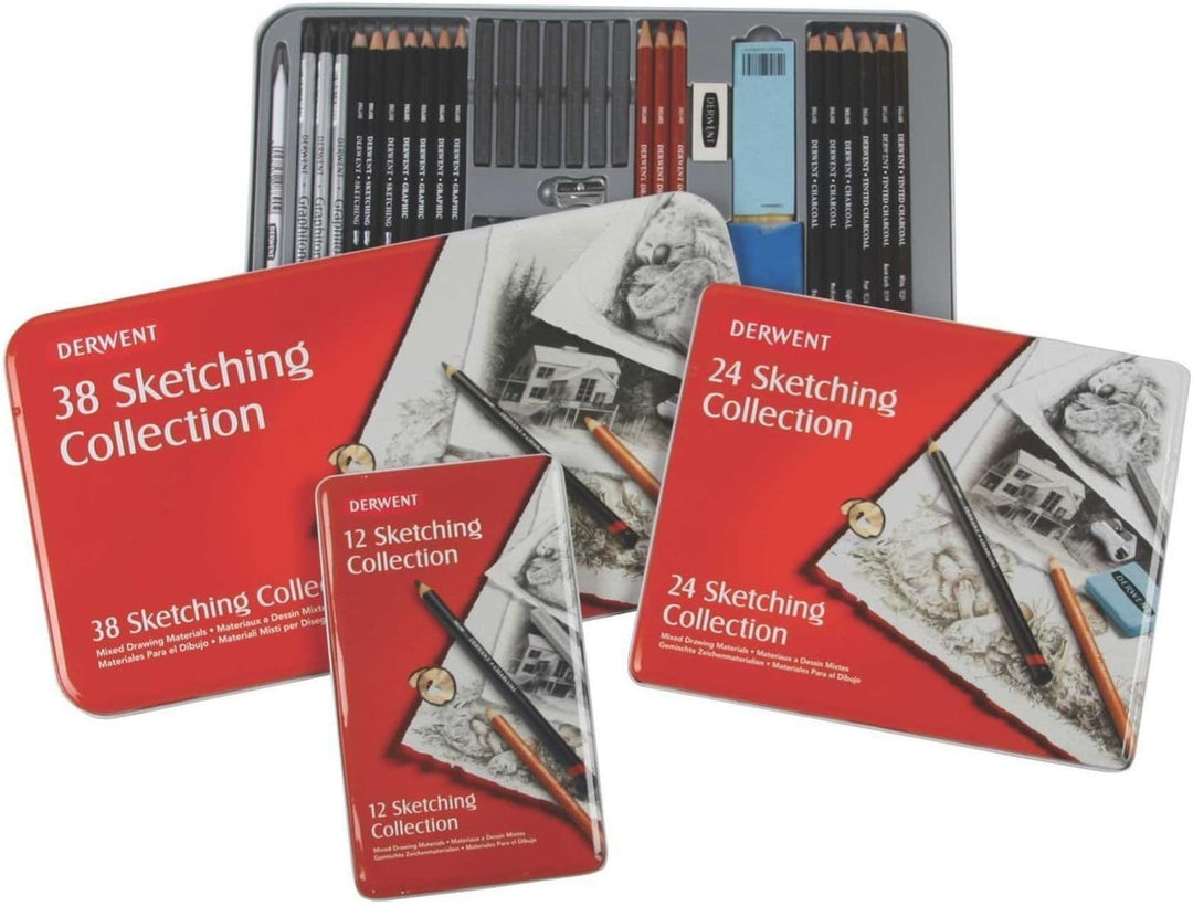 Derwent Sketching Collection Zeichenstifte in Metallbox 12 Stück 12 Farben, 12 Farben