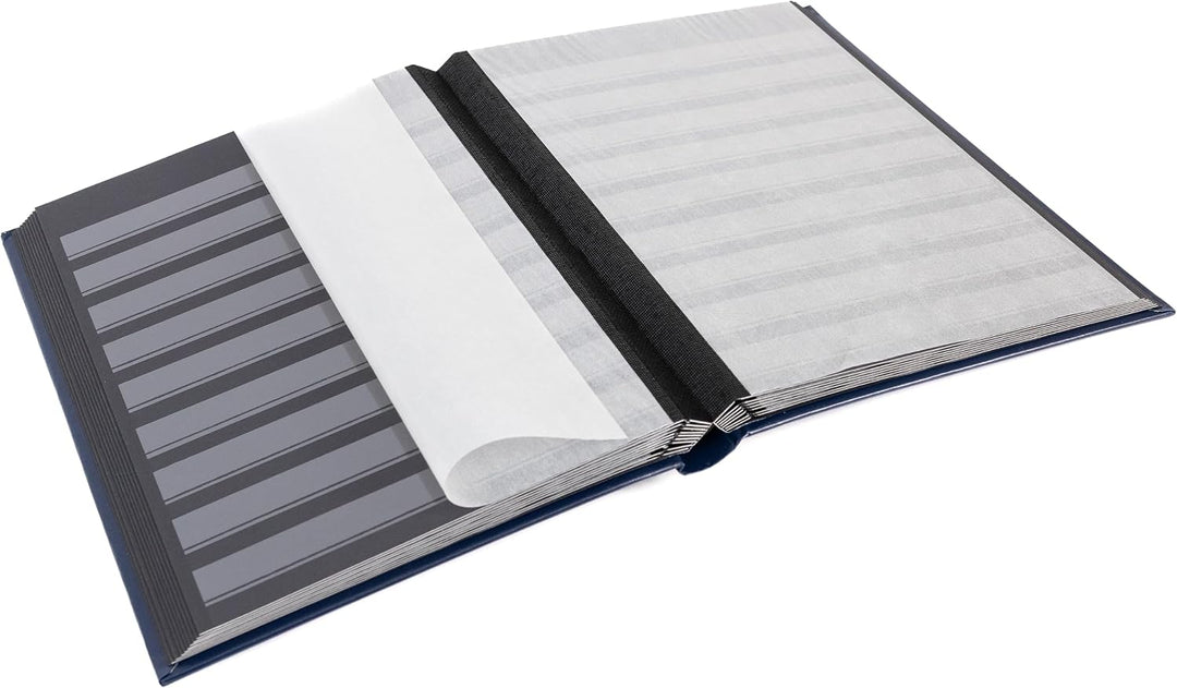 Leuchtturm 339233 Briefmarken-Sammelalbum Comfort - DIN A4, 32 Seiten, Pergaminstreifen, wattierter