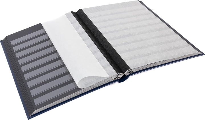 Leuchtturm 339233 Briefmarken-Sammelalbum Comfort - DIN A4, 32 Seiten, Pergaminstreifen, wattierter