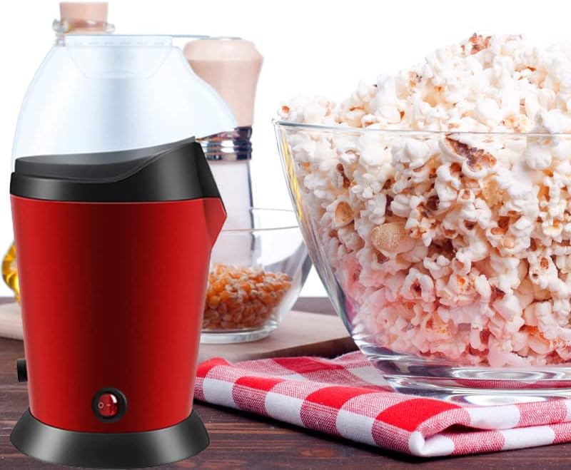 Retoo Popcornmaschine ohne Fett & Öl 900 Watt, Heissluft Popcorn Maker, Gesunder Snack, Fettfrei & Ö