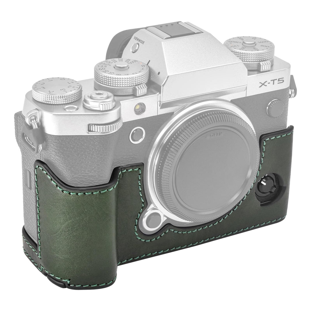 MUZIRI KINOKOO XT5 Tasche Kompatibel für Fuji XT5/X-T5 Digitalkamera mit Echtleder Half Case mit Han