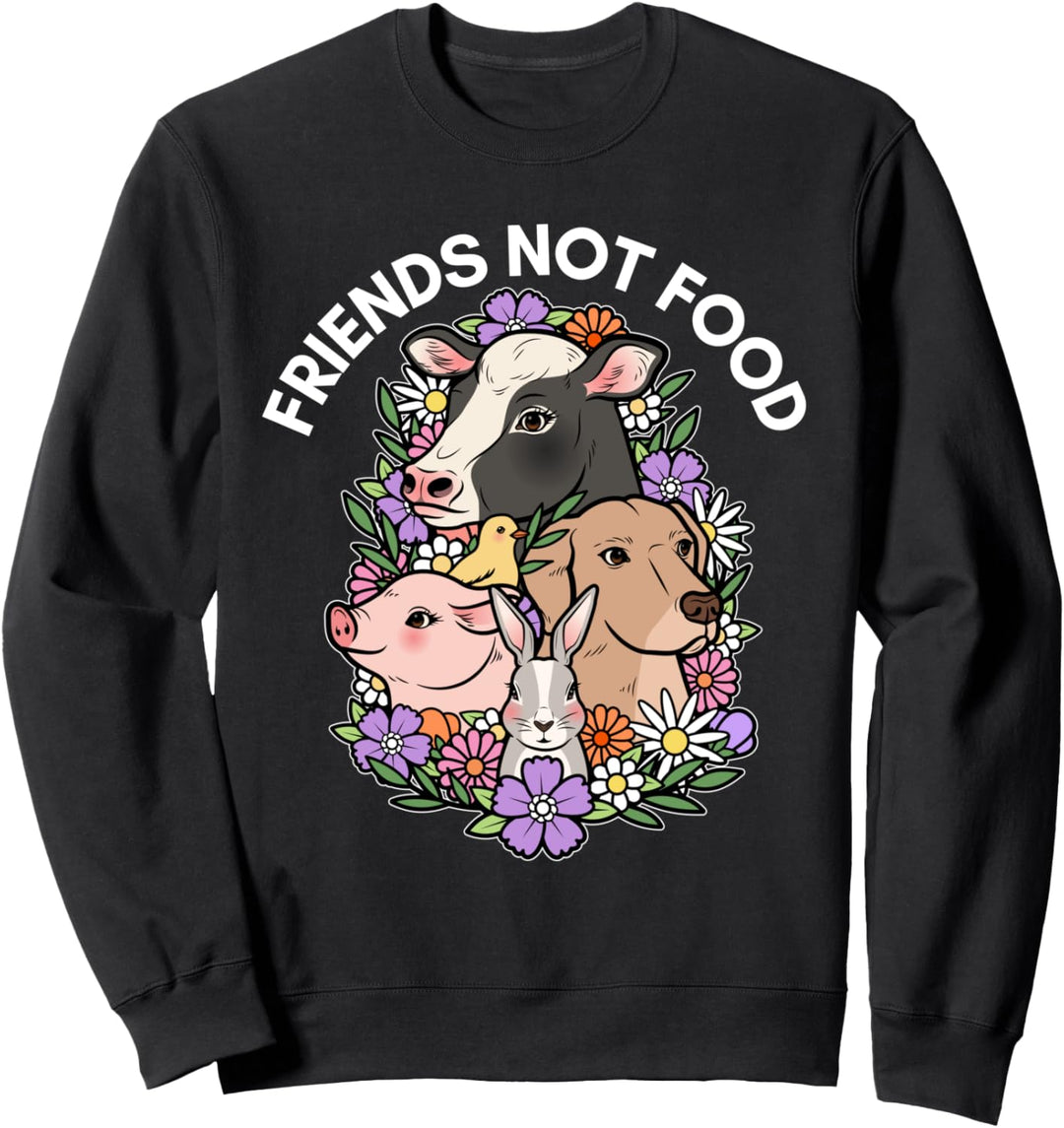 Lustige vegane Weihnachtspflanzenbasis Xmas Friends Not Food Sweatshirt