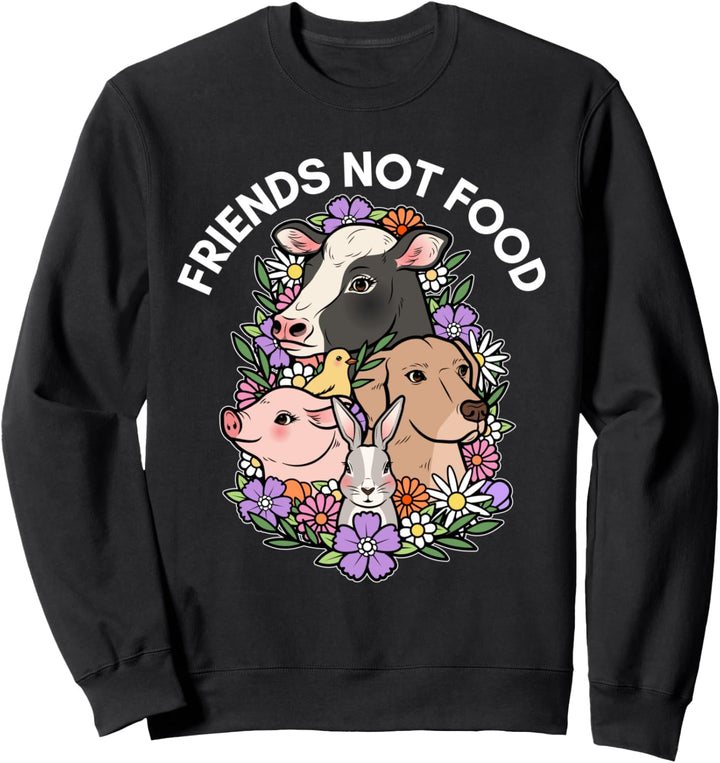 Lustige vegane Weihnachtspflanzenbasis Xmas Friends Not Food Sweatshirt