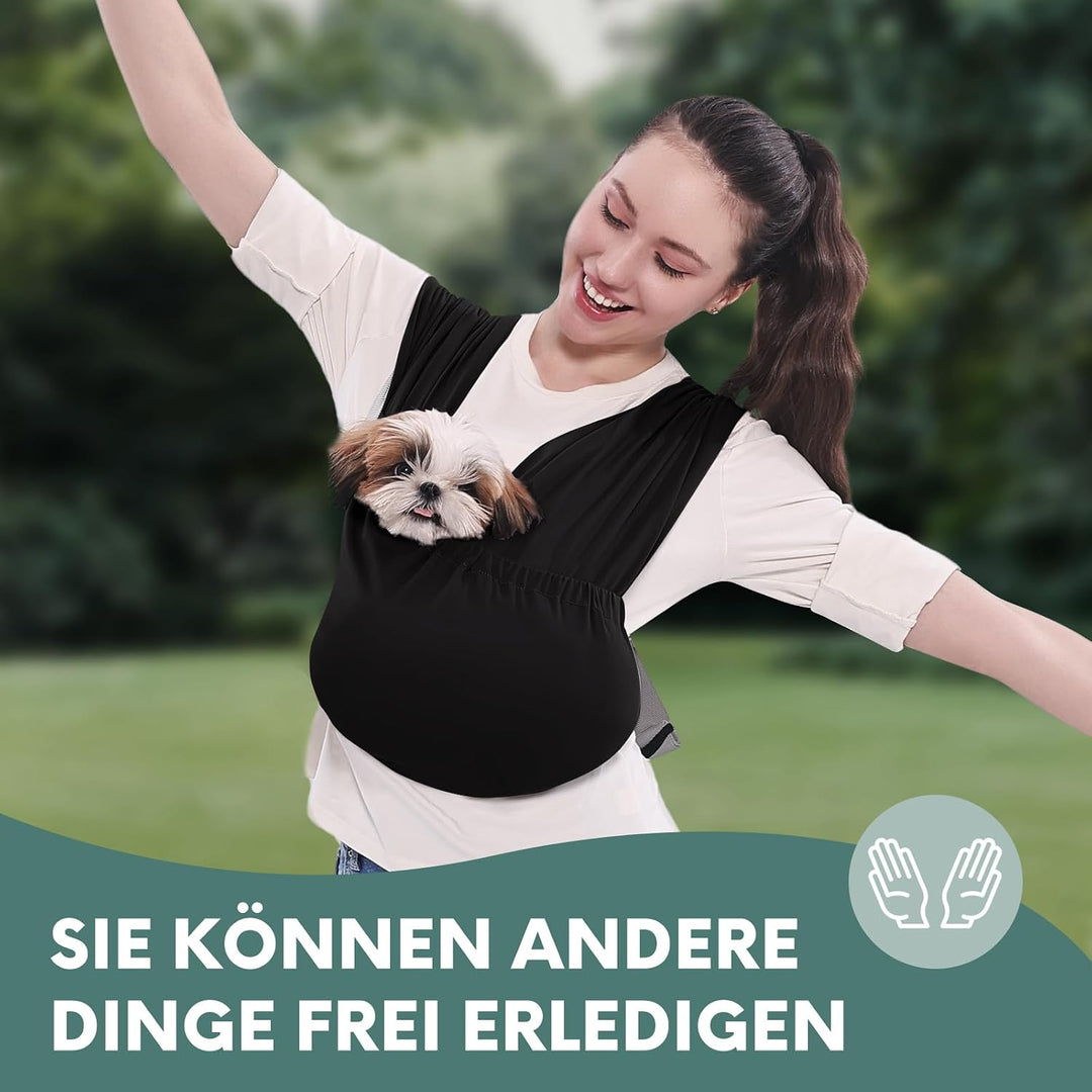 Supet hundetasche für kleine Hunde, freihändig verstellbare doppelt breite Hundetragetasche, entlast