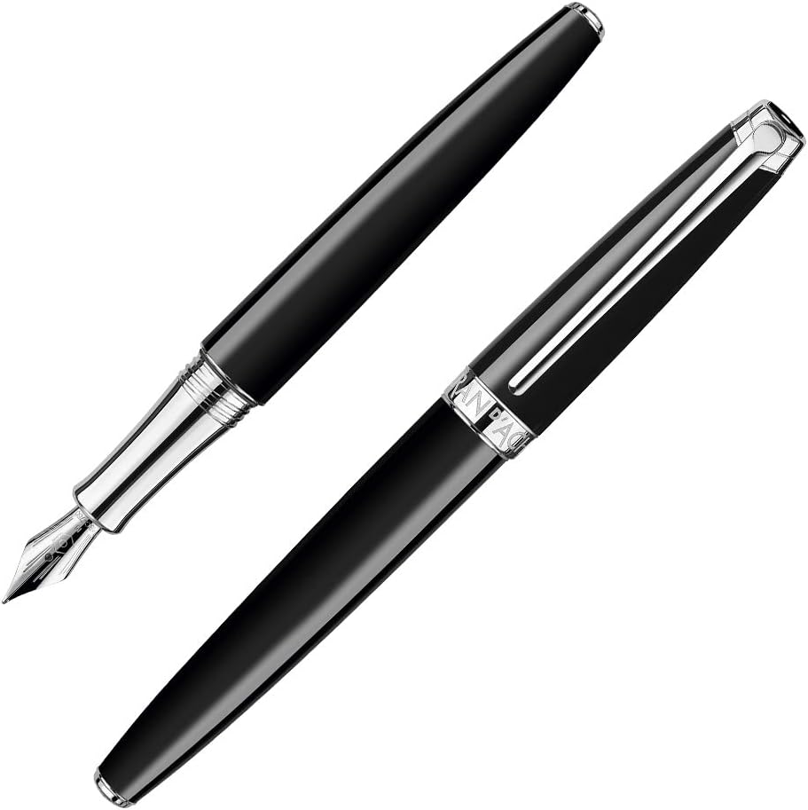 Caran d'Ache Füllhalter Léman Ebony Schwarz, silber, Feder:mittel (M), Schwarz