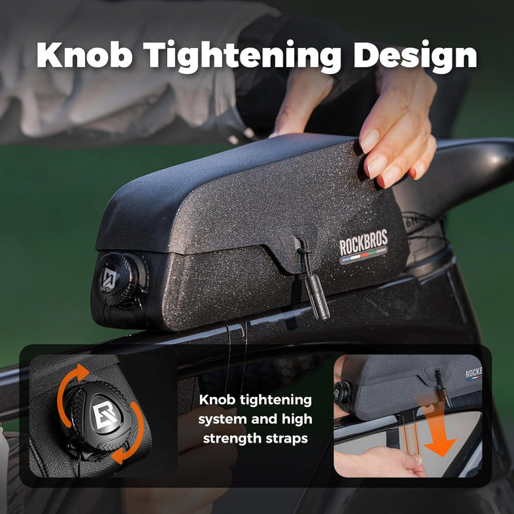 ROCKBROS Road to Sky Fahrrad Oberrohrtasche 100% Wasserdicht Magnetische Rahmentasche Fahrradtasche