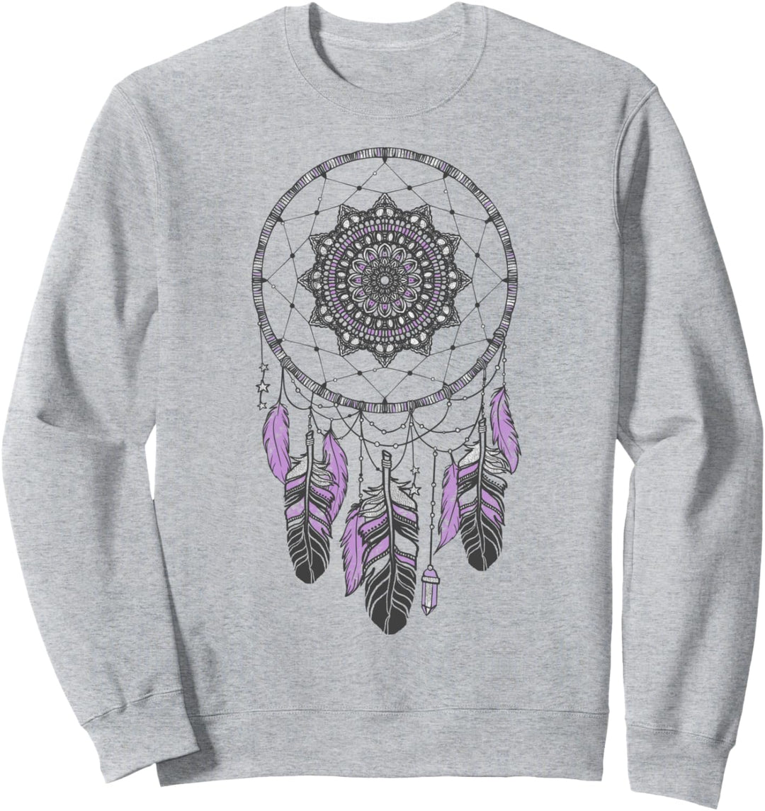 Dreamcatcher Star Crystal Purple Feathers Sweatshirt