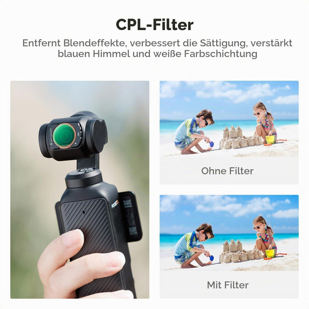 K&amp;F CONCEPT magnetisches Filter Set kompatibel mit DJI Osmo Pocket 4/3 | Magnetic Variable ND&amp;CPL&amp; B