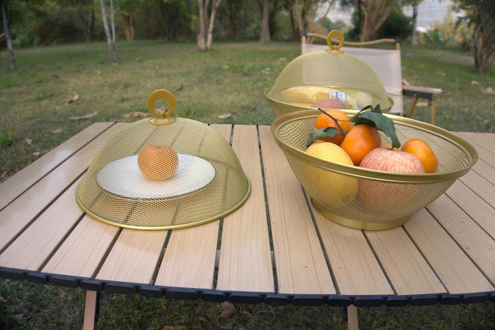 Obstschale mit Deckel, Obstkorb aus Metall - Netz-Obstschalen in Mehreren Farben, Langlebiger & Deko