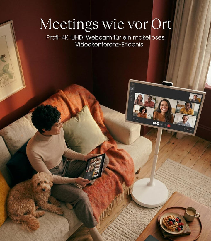cozyla 32 Zoll Smart Portable TV mit integriertem Akku und Rollen | Google Play Store, 8 + 128 GB, E