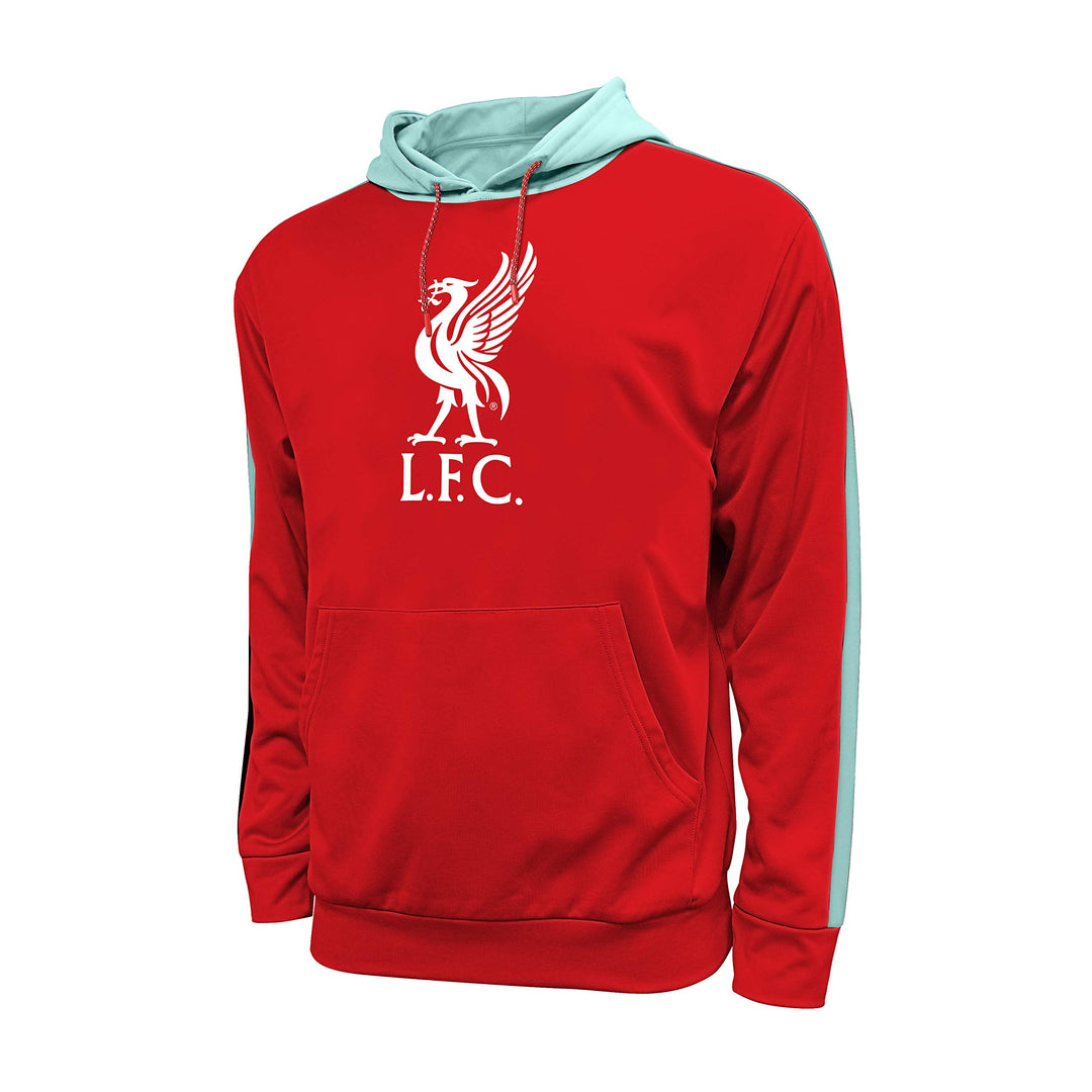 Icon Sports Herren Liverpool FC Side Step Pullover Hoodie Liverpool S Rot/Ausflug, Einfarbig (Getawa